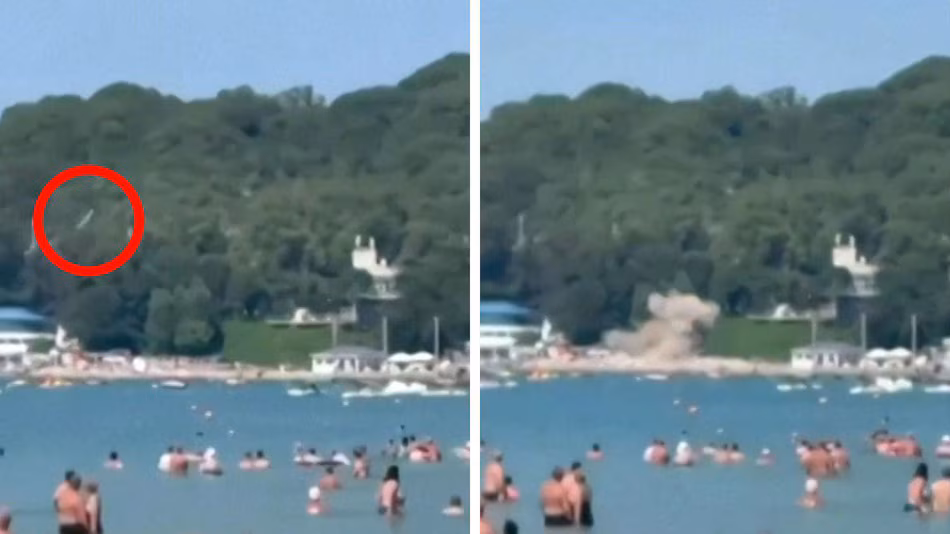 Video capta el momento en que un presunto dron ucraniano explota en una playa del mar Negro y deja siete muertos y 40 heridos