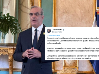 Abinader expresa solidaridad con Colombia tras terremoto de 7.4