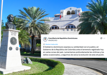 RD expresa solidaridad con Colombia tras terremoto de 7.4