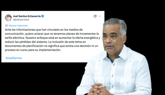Joel Santos aclara que no habrá alza en tarifa eléctrica