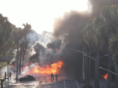 Incendio de camión de combustible deja dos fallecidos en la avenida George Washington