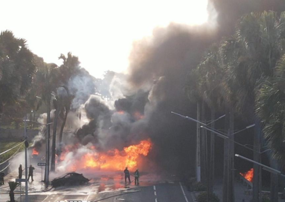 Incendio de camión de combustible deja dos fallecidos en la avenida George Washington