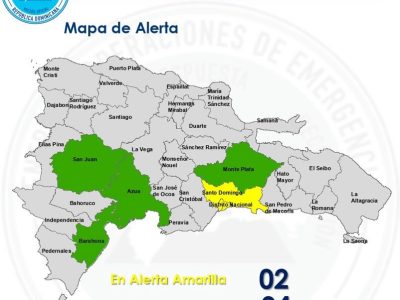 COE coloca en alerta amarilla al Distrito Nacional y Santo Domingo
