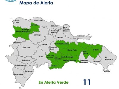 COE mantiene alerta verde en 11 provincias por onda tropical y vaguada
