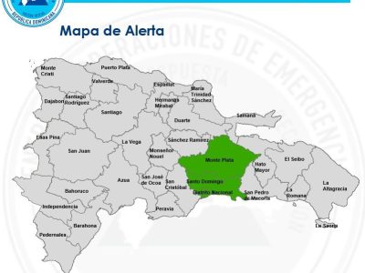 COE emite alerta verde para Santo Domingo, Monte Plata y el Distrito Nacional por efectos de una vaguada