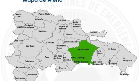 COE emite alerta verde para Santo Domingo, Monte Plata y el Distrito Nacional por efectos de una vaguada