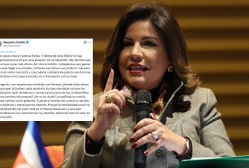 Margarita Cedeño critica alza de combustibles y cuestiona silencio oficial