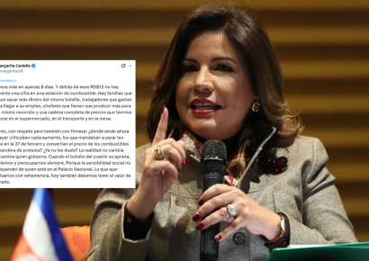 Margarita Cedeño critica alza de combustibles y cuestiona silencio oficial