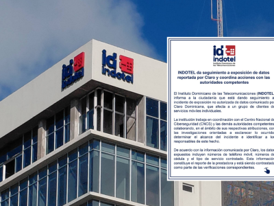 INDOTEL da seguimiento a exposición de datos reportada por Claro