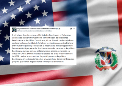 EE.UU. pide a Abinader derogar decreto sobre arroz para cumplir CAFTA-DR