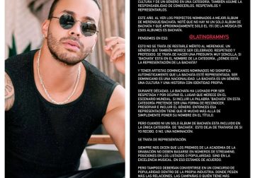 Prince Royce cuestiona ausencia de bachata en nominaciones al Latin Grammy