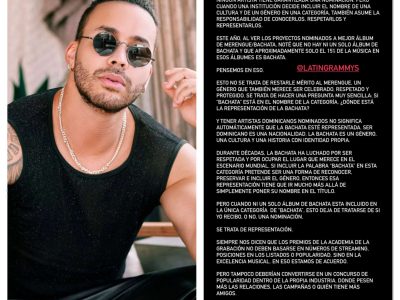 Prince Royce cuestiona ausencia de bachata en nominaciones al Latin Grammy