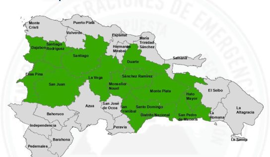 COE mantiene 14 provincias y el DN en alerta verde por lluvias