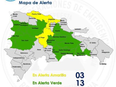 COE eleva alertas por vaguada; tres provincias en amarillo