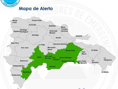 COE mantiene alerta verde en ocho provincias por lluvias