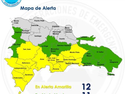 COE amplía a 11 las provincias en alerta verde por continuidad de las lluvias