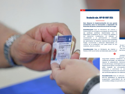 Licencias de armas vencidas podrán regularizarse con gracia económica hasta enero de 2027