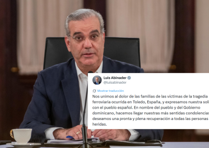 Luis Abinader envía condolencias al pueblo español tras siniestro ferroviario