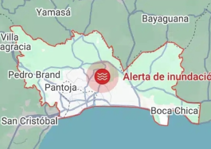 Google alerta sobre riesgo de inundaciones en Santo Domingo