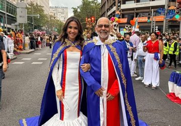Mariasela Álvarez y Manuel Montilla coronados Reina y Rey Momo en Madrid