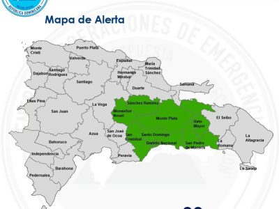 COE coloca siete provincias en alerta verde por vaguada